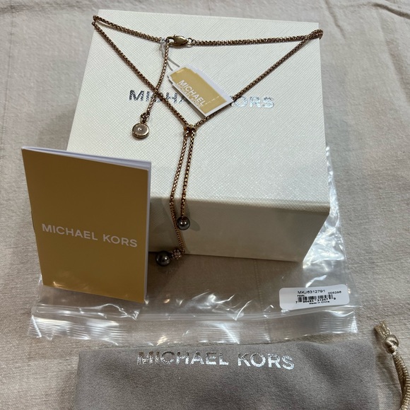 Michael Kors Rose Gold Y Necklace - Picture 3 of 6